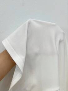 Women's Plain Short Sleeve T-Shirt, Fashionable For Summer