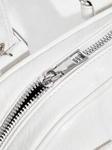 SHEIN BAE 女士时尚可调节带扣设计手提包 - 白色 - 查看 7