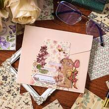 100pcs Mysterious Flower Vine Garden Hand Account Material Book Material Paper Non-Stick 100 Sheets Non-Repeated Creative Vintage Floral Decoration Stickers Non-Stick Hand Account Material Paper Tearable Writing Paper Material Paper