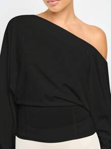 AiiRZ 露肩长袖短款紧身胸衣衬衫优雅晚会正式活动秋冬个性袖子现代设计