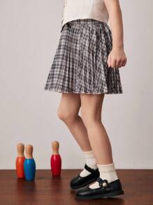 PrepCrw Jupe plissée à carreaux/tartan mini pour jeune fille, jupe plissée taille haute, jupe plissée à carreaux, jupe de uniforme scolaire pour la rentrée scolaire, premier jour d'école - Multicolore - View 5