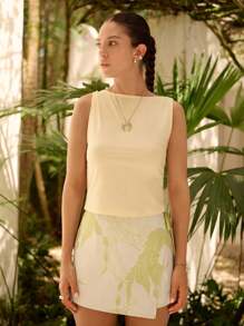 Sunsella Gonna pantalone con stampa in vita alta, pantaloncini estivi da donna per vacanze, spiaggia, uscite e resort