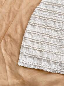 Soleia 女式荷叶边露背镂空挂脖迷你连衣裙，性感派对、婚礼、约会、下午茶、街头城市度假、音乐节、海滩、夏季服装、波西米亚度假 - 米色 - 查看 4