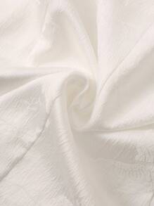 SHEIN Clasi Blazer de solapa de jacquard de manga 3/4 talla grande para verano - Blanco - Ver 8