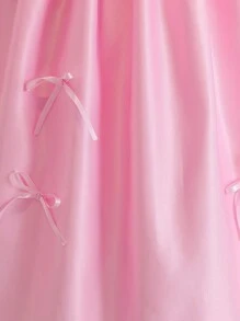 Glamorique Kids French Retro Spaghetti Strap Bowknot Diamond Waist Flare Summer New Satin Formal Dress Girls Dress
