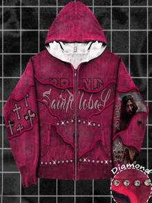 INAWLY Women's YK2 Letter Print Drop Shoulder Zip-Up Hoodie Sweatshirt, Lightweight Pullover For Spring Autumn Fall Cloth For Women