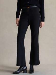 Briarwyn Women's Solid Color Bell Bottom Elegant Work Office Skinny Pants,Black Autumn Casual Smart Business Old Money Clothes,Y2k Streetwear Back To School - Black - View 4