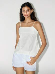 Lumivelle Simple Solid Color Casual Versatile Camisole, Summer - White - View 1