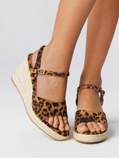 Fairycore Women's Brown Wedge Platform Woven Sandals, New Style Strap High Heel Beach-Themed Ladies Shoes