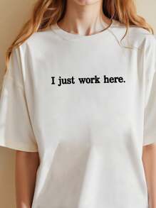 INAWLY Women Regular Simple Fashion T-Shirt, Suitable For Summer - White - View 1