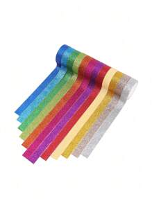 12 Rolos/Caixa, Fita Washi de Papel Colorida e de Cor de Doce, Design Criativo Tiras de Papel Decorativo DIY, Uma Variedade de Cores que Podem Ser Combinadas Arbitrariamente, Usada para Scrapbooking, Revistas, Decoração de Diário, Decoração Única para Embrulho de Presente