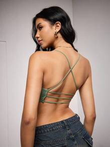 SuitURBody Sujetador unicolor inconsútil - Verde militar - Ver 4