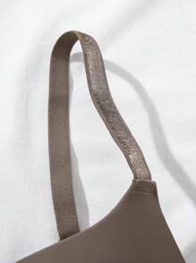 SHEIN 大码女式纯色舒适休闲钢圈文胸，提升型