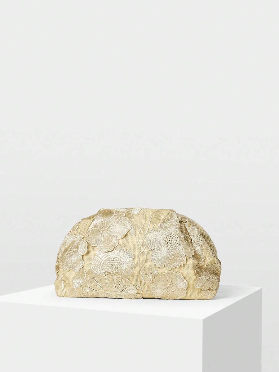 MOTF PREMIUM EMBROIDERY APPLIQUES CLUTCH - Apricot - View 1