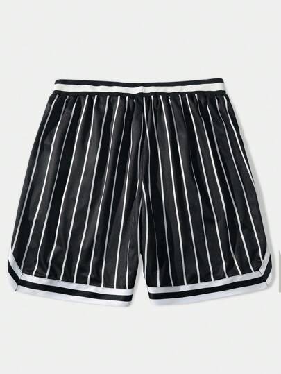 Street Life Women's Casual Geographic Location Print Black & White Patchwork Sports Shorts, Suitable For Spring/Summer