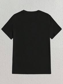 Manfinity BRENVOR Men Solid Round Neck Tee, Summer, Couple Things - Black - View 2