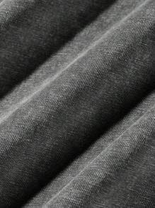 ROMWE MEN Goth 男式夏季哥特式水洗复古印花破洞短袖 T 恤，万圣节