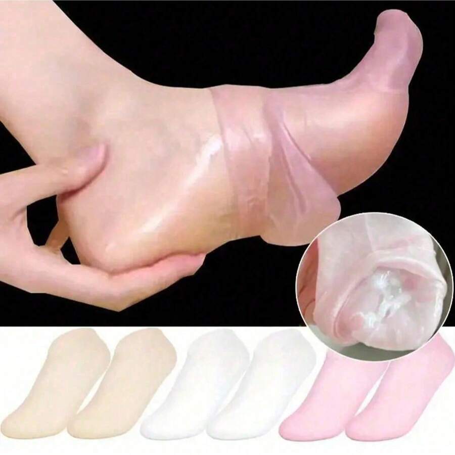 2pcs Silicone Moisturizing Foot Socks For Dry Cracked Feet Foot Care Socks Massage Moisturizing Gel Socks Pedicure Socks Tool,Gift - Multicolor - View 1