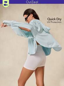 OutZeal 防紫外线 UPF50+ 网眼户外防晒夹克徒步露营 - 淺藍色 - 查看 1