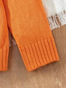 Blossori Young Boys French Elegant Hooded Front Pocket Long Sleeve Sweater Autumn Winter Clothes For Girl - Orange - View 5