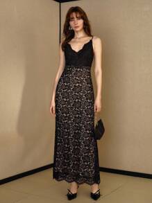 MOTF PREMIUM 优雅浪漫约会之夜蕾丝腰身修身美人鱼长裙