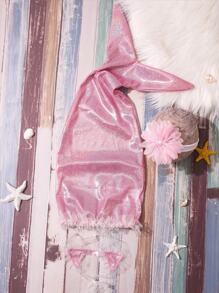 SHEIN 新生女婴闪亮美人鱼尾裙摄影道具套装 - 彩色 - 查看 3