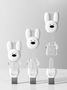 SHEIN 1 pièce Brosse à trois en un pour couvercle de lapin ; Brosse pour bouteille d'eau ; Brosse de nettoyage d'espaces ; Brosse de nettoyage de bouteille ; Un cadeau du ciel pour le nettoyage du lait
