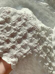 Comfortcana Top bandeau de tela con textura de unicolor para mujer - Blanco - Ver 6