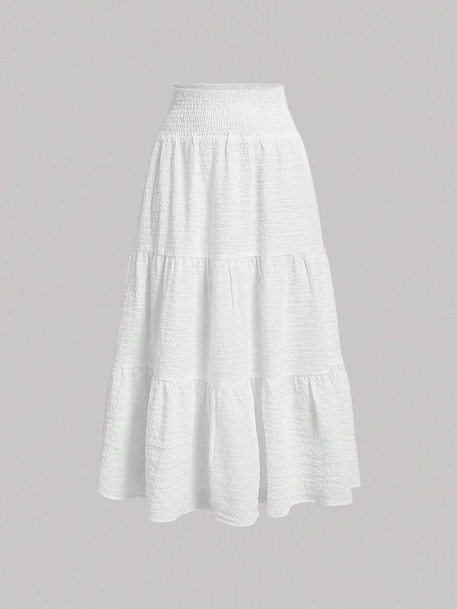 SHEIN Girlism Jupe simple et confortable pour filles préadolescentes, décontractée et taille mi-haute de couleur unie