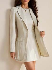 SHEIN Tall 女式两件套复古优雅连衣裙西装外套套装休闲装女式夏季服装两件套女式度假服装白色连衣裙女式白色连衣裙两件套女士白色上衣商务休闲女式婚礼宾客礼服女式复活节夏装女式春季服装女式套装女式两件套复活节连衣裙女式生日服装女式春假服装女式优雅连衣裙女式办公室服装 - 杏色 - 查看 8