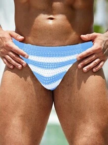 Manfinity Swimmode Costume da bagno a pantaloncino da uomo a righe color block, adatto per vacanze estive in spiaggia