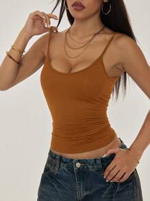 SHEIN PETITE 女式夏季褶皱修身无袖吊带背心