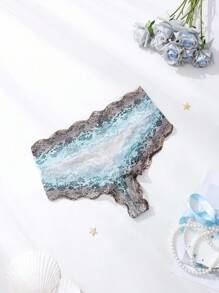 SHEIN 1 pieza Tanga sexy de encaje multicolor para mujer
