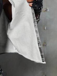 NEON BLANC 男士街头时尚梭织牛仔短袖衬衫 - 黑與白 - 查看 5