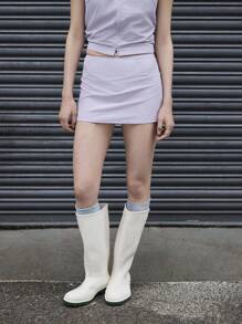 COUREZ Váy ngắn công nghệ / Quần hè dễ thương phong cách Y2K Streetwear mùa hè cổ điển - Màu xanh hải quân - Xem 6