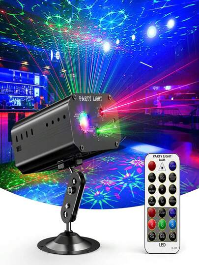 Luz de discoteca, projetor laser de palco piscante ativado por som com controle remoto, ideal para festas, bares, aniversários, casamentos, feriados, decorações de Natal e apresentações ao vivo.