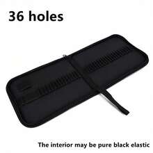 36/48/72/120 Hole Pencil Curtain Color Pencils Pen Holder Portable Folding Sketch Pen Pencil Case Black Oxford Cloth Art Students Special School Supplies Storage Bag Large Capacity Pen Insert Bag - Multi-style - View 10