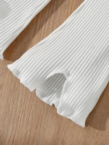 Blossori 女婴樱桃印花针织上衣和喇叭裤套装，度假风 - 彩色 - 查看 4