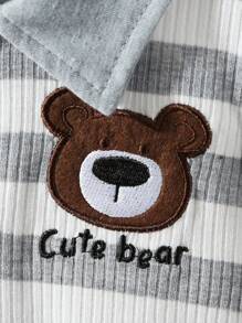 婴儿夏季连体衣，可爱婴儿Polo衫，休闲百搭婴儿服装 - 灰色 - 查看 4