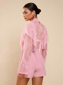 COSMINA 女士夏季简约纯色优雅Y2K短裤 - 粉色 - 查看 2