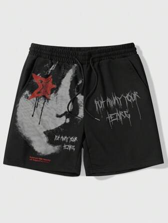 Street Life Short à imprimé portrait pour homme, adapté pour le port quotidien au printemps et en été