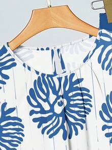 SHEIN Clasi 2 件套女士休闲花卉印花服装，适合夏季 - 彩色 - 查看 3