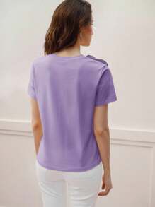 MOTF PREMIUM APPLIQUES SHORT SLEEVE T-SHIRT - Purple - View 6