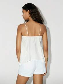 Lumivelle Simple Solid Color Casual Versatile Camisole, Summer - White - View 2