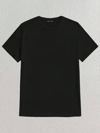 Manfinity BRENVOR 男士纯色圆领T恤，夏季，情侣装