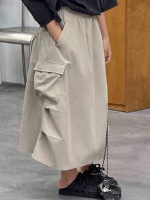 Dazy Kids 秋季女童半身裙 - 淺灰色 - 查看 5