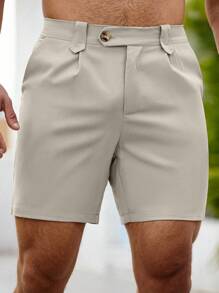 Manfinity Homme Manfinity Men Solid Slant Pocket Shorts Casual - Apricot - View 6