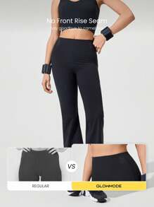 GLOWMODE 28 英寸 CoreHold FeatherFit™-塑形喇叭裤和弹性裤，防滑贴身，收腹，无前缝喇叭裤，带侧袋，中等强度健身慢跑健身房训练 - 黑色 - 查看 10