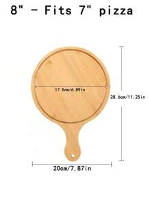 1pc 6-13 Inch Bamboo Wood Pizza Peel Paddle, Circular Baking Tray, Food Serving Platter For Pizza, Bread, Steak, Fruit, Cheese, Pizza/Fruit Cutting Board, Pancake Tray, Baking Kitchen Utensil, Back To School Supplies
