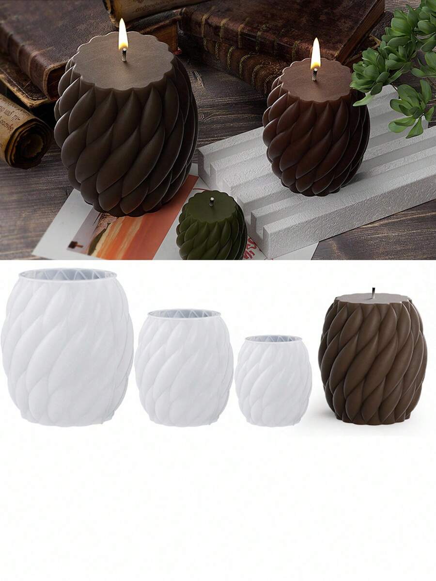Rotating Raindrop Candle Silicone Mold Geometric Gypsum Wool Column Ball Table Mold - White - View 1